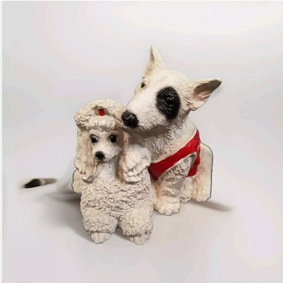 United Designs Dog Couple Figurine SC-267 Stone Critters Poodle Bull terrier - Picture 1 of 10